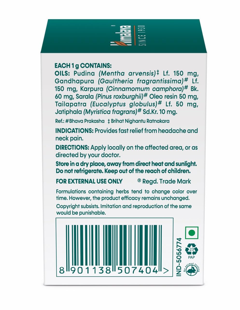 Himalaya Rumalaya Pain Balm 10 g | Fast Relief From Headache And Neck Pain Ayurvedic