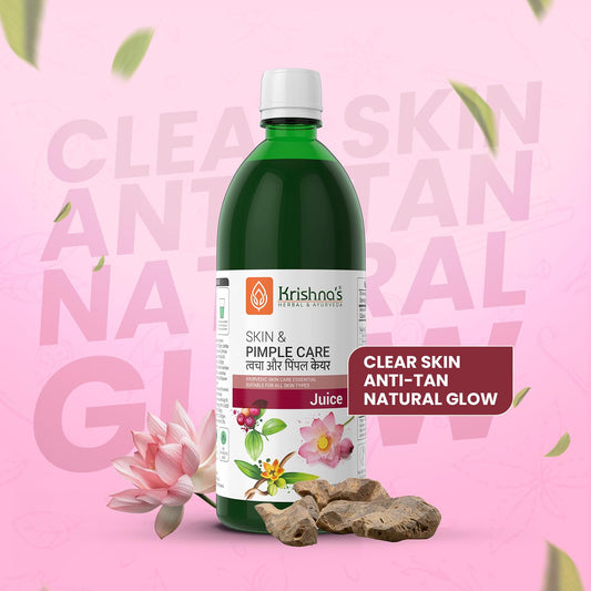 KRISHNA'S HERBAL & AYURVEDA Skin & Pimple Care Juice - 1000 Ml | Ayurvedic Skin Care Expert With Manjisth, Rose, Sankhpushpi & 13 Other Herbs | Helps In Reducing Acne, Pimples & Dark Spot