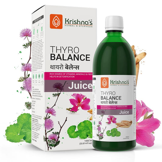 KRISHNA'S HERBAL & AYURVEDA Thyro Balance Juice - 1000 Ml| Blend Of Natural Ayurvedic Formulation With Kanchnar Gugglu - Sugar Free| Rich In Vitamins, Minerals And Fiber
