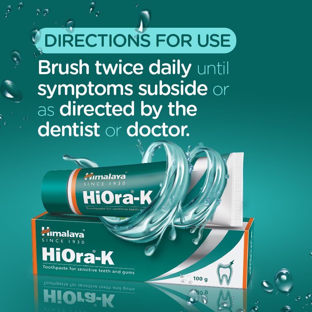 Himalaya HiOra-K toothpaste (100 g) | For sensitive teeth and halitosis | Reduces discomfort from hot and cold stimuli| Helps to prevent oral infections and gum diseases