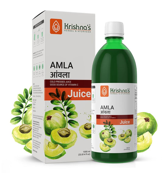 Krishna's Amla Juice - 1000 ml | Fresh cold pressed Amla Juice | Helps Boosts Skin and Hair Health | Helps Detox | Rich in Vitamin C | Natural Immunity Booster
