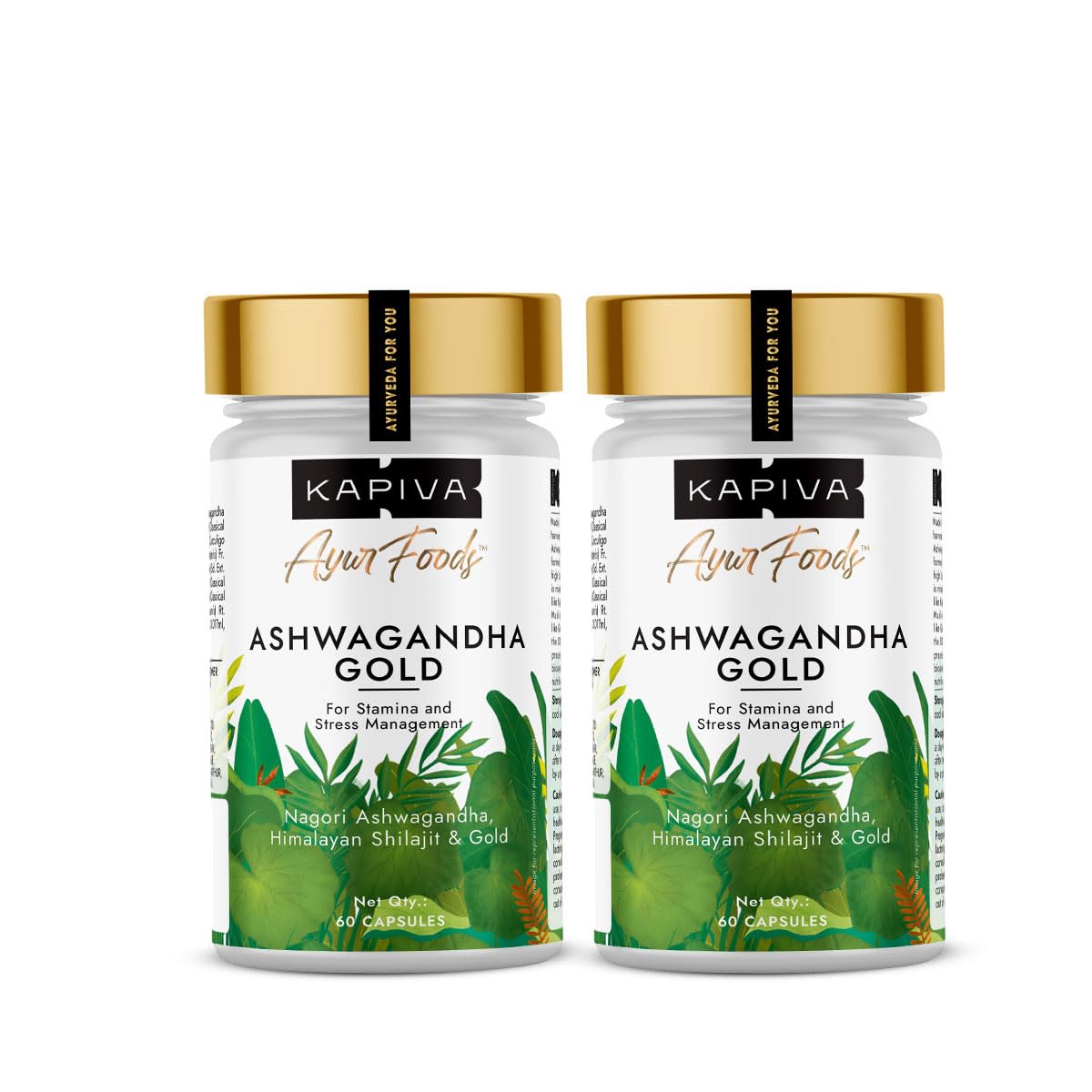 Kapiva Ashwagandha Gold 60 Caps |183rd day Nagori Ashwagandha | 5% Withanolide | Helps in Stress & Sleep Management | Improves Gym Performance | For Men & Women |100% Ayurvedic