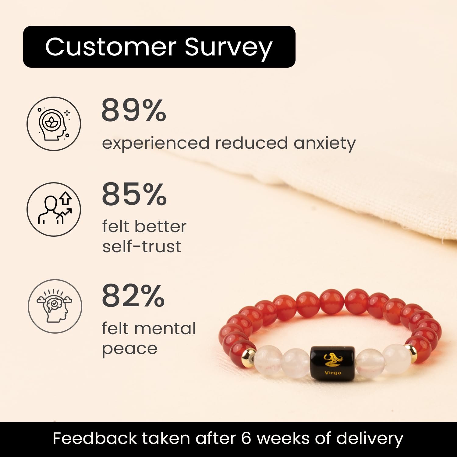 Astrotalk Zodiac Crystal Bracelet (Rashi) | Balances Energy & Enhances Positivity | Certified Healing Crystals with Certificate | Astrology Bracelet for Man & Woman | Gift for Man & Woman