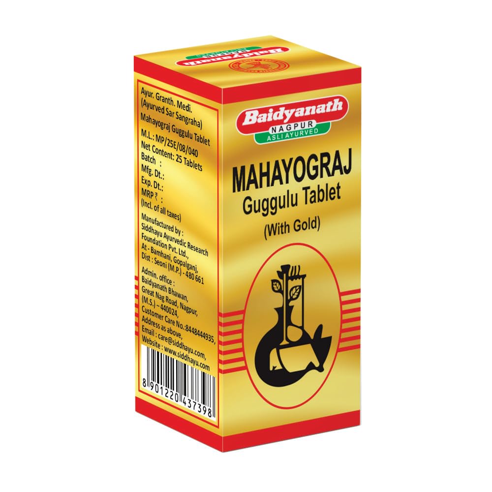Baidyanath Asli Ayurved Mahayograj Guggulu Tablet With Gold - Enriched With Swarna Bhasma - 25 Tab