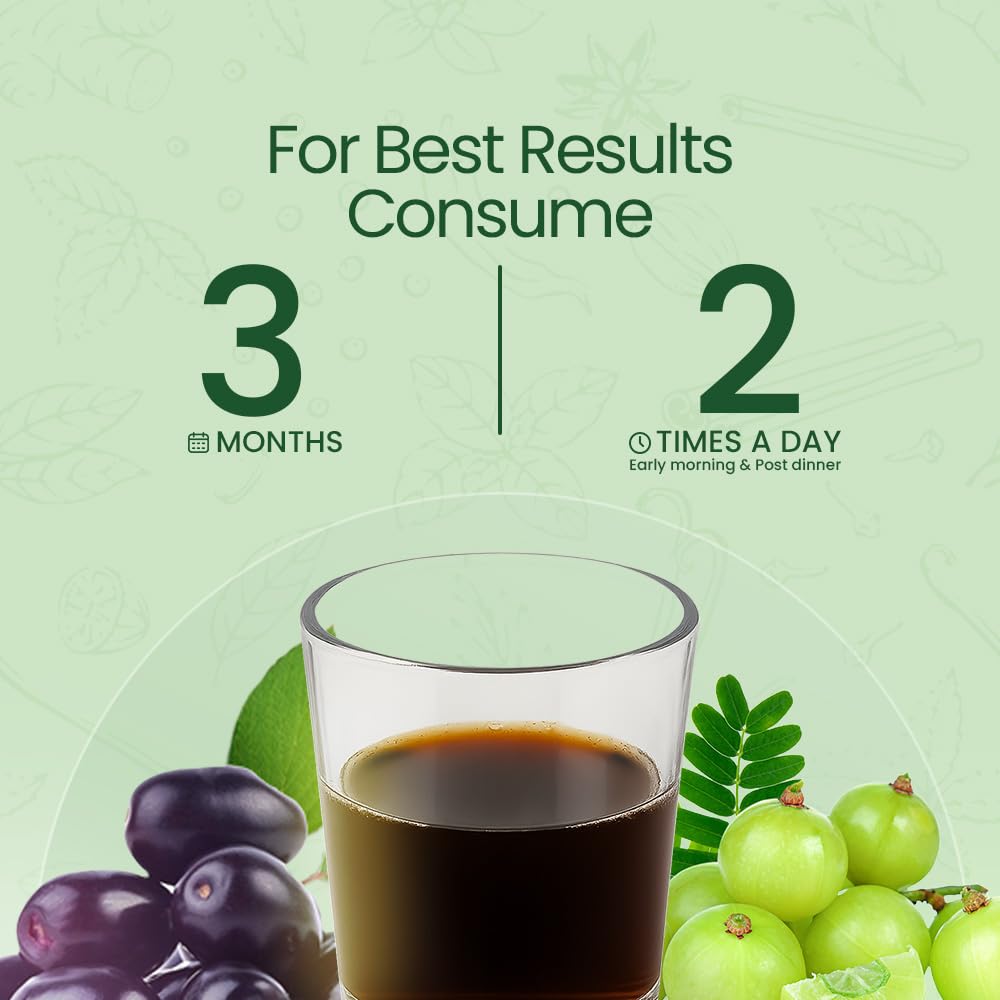 Krishna's Diabic Care Juice - 1000 ml | Blend of 11 herbs Methi, Amla, Karela, Jamun, Kutki, Guduchi & 5 other herbs to manage sugar levels | Made in India, Clinically Proven