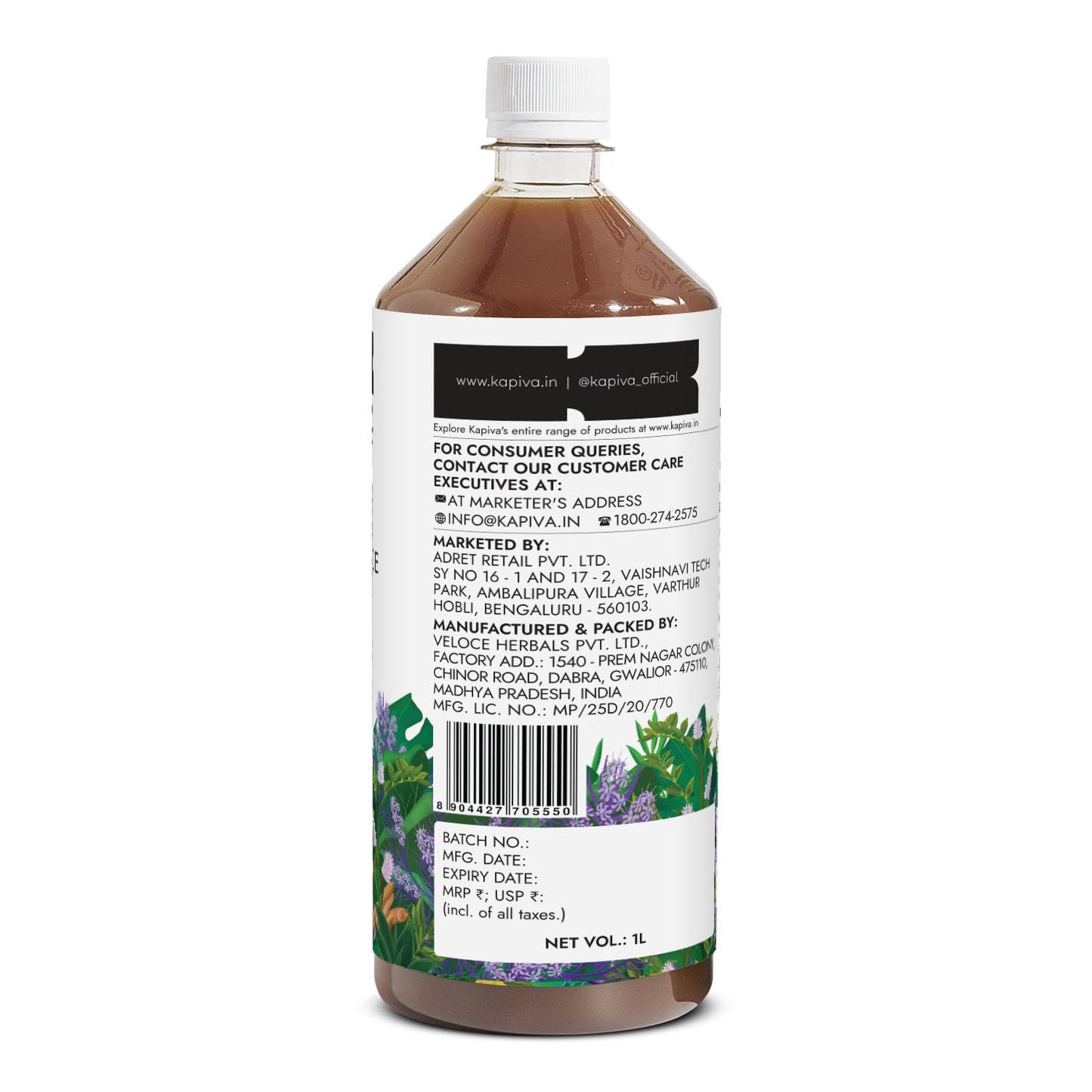 Kapiva Her Foods Shatavari Balance – 1L | Supports Hormonal Balance & Healthy Cycles | 100% Ayurvedic, Natural & Non-Hormonal Women’s Wellness Drink | Her Care Juice
