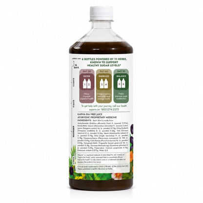 Kapiva Dia Free Juice, 1L | Clinically Tested | Amla, Karela, Jamun, Guduchi & 7 More