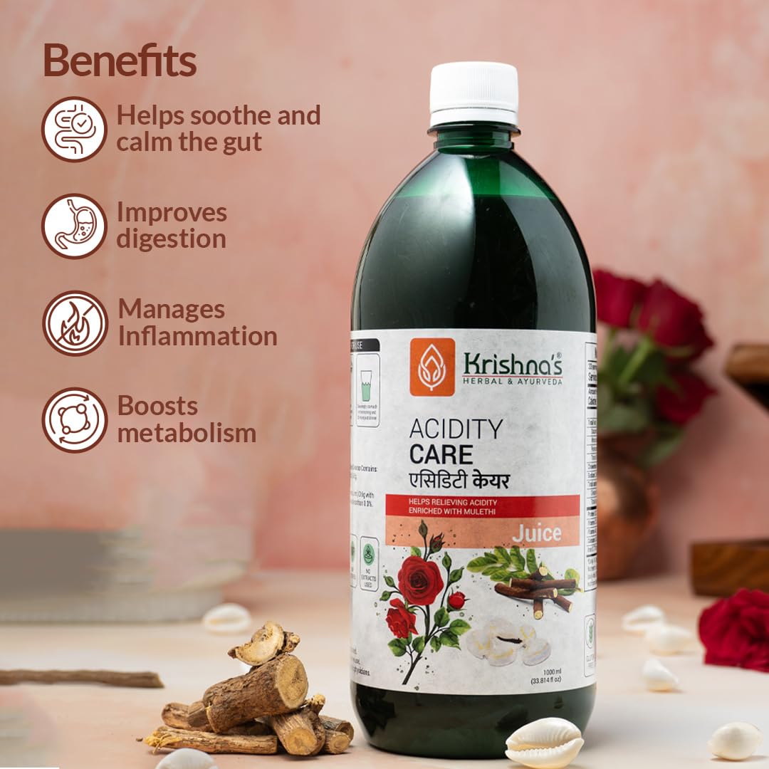 KRISHNA'S HERBAL & AYURVEDA Acidity Care Juice -1000 Ml(Pack Of 1) Provides Relief From Acidity & Bloating