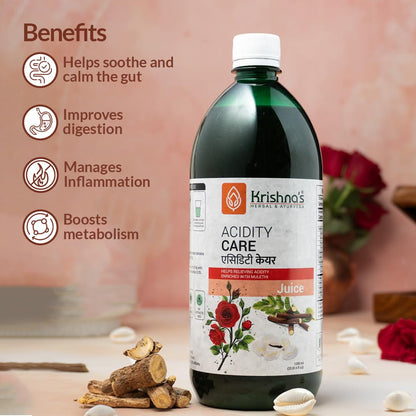 KRISHNA'S HERBAL & AYURVEDA Acidity Care Juice -1000 Ml(Pack Of 1) Provides Relief From Acidity & Bloating