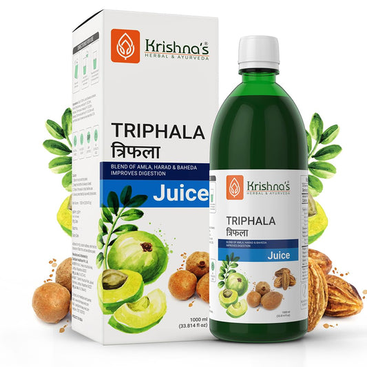 KRISHNA'S HERBAL & AYURVEDA Triphala Juice - 1000 Ml | Natural Laxative | Enriched With Amla, Harad, Baheda | Improves Digestion
