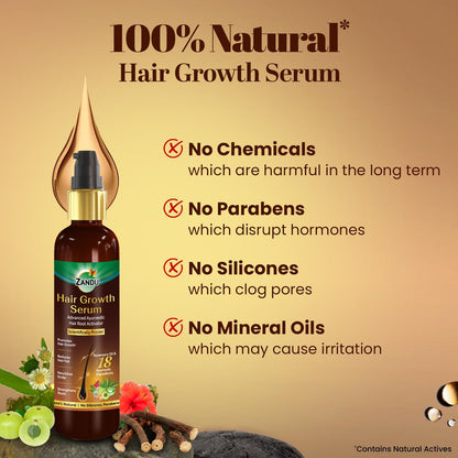 Zandu Hair Growth Serum (200ml): Clinically Proven to Promote Growth & Reduce Fall in 28 days |Strengthen |Reduce Dandruff | Control Frizz | Hair Shine| Ayurvedic Root Activator | For Men & Women