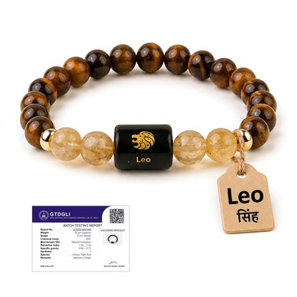 Astrotalk Zodiac Crystal Bracelet (Rashi) | Balances Energy & Enhances Positivity | Certified Healing Crystals with Certificate | Astrology Bracelet for Man & Woman | Gift for Man & Woman