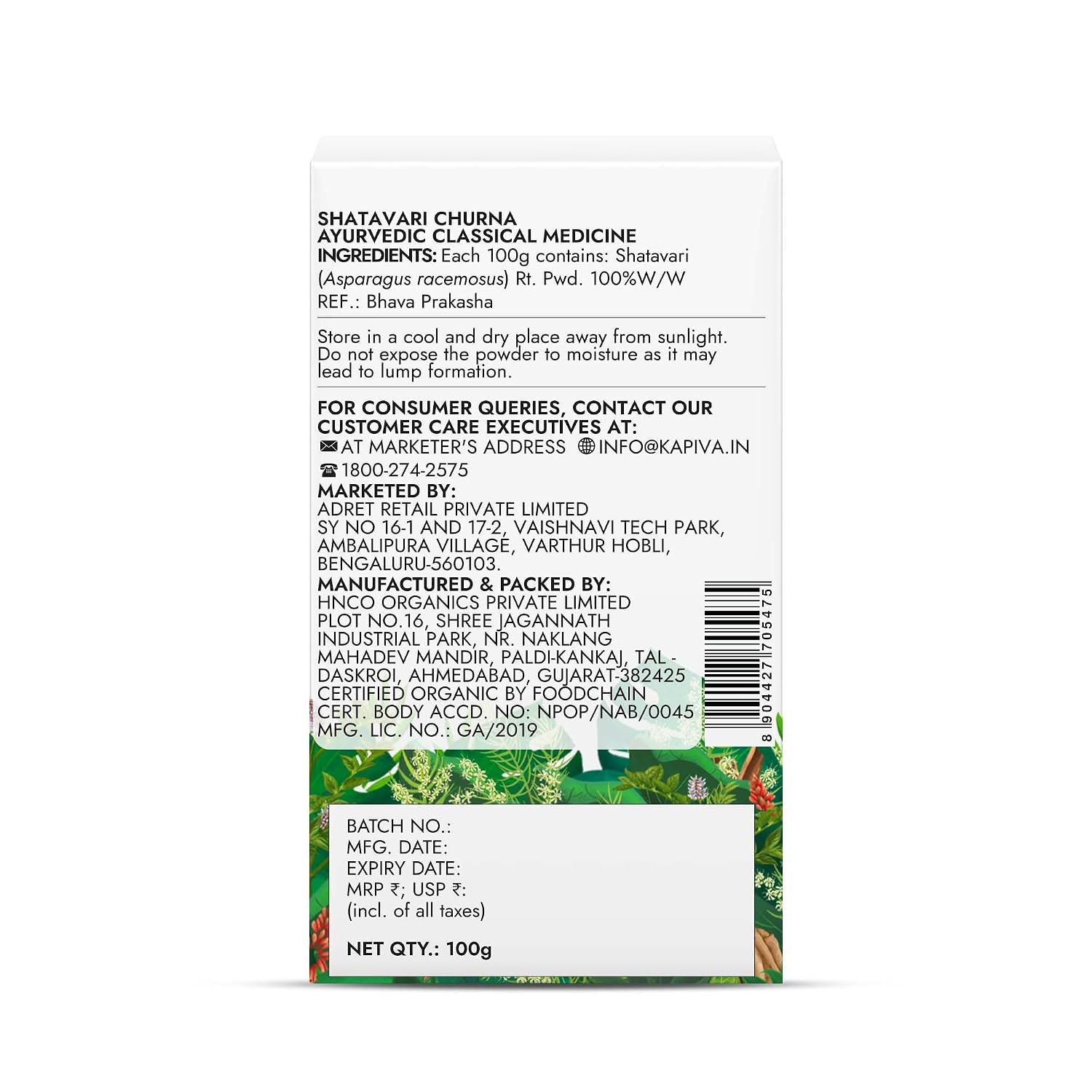 Kapiva Organic Shatavari Powder 100gms | Promotes Lactation Naturally | Helps Maintain Hormonal Balance | Non GMO Certified