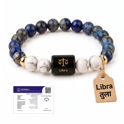 Astrotalk Zodiac Crystal Bracelet (Rashi) | Balances Energy & Enhances Positivity | Certified Healing Crystals with Certificate | Astrology Bracelet for Man & Woman | Gift for Man & Woman