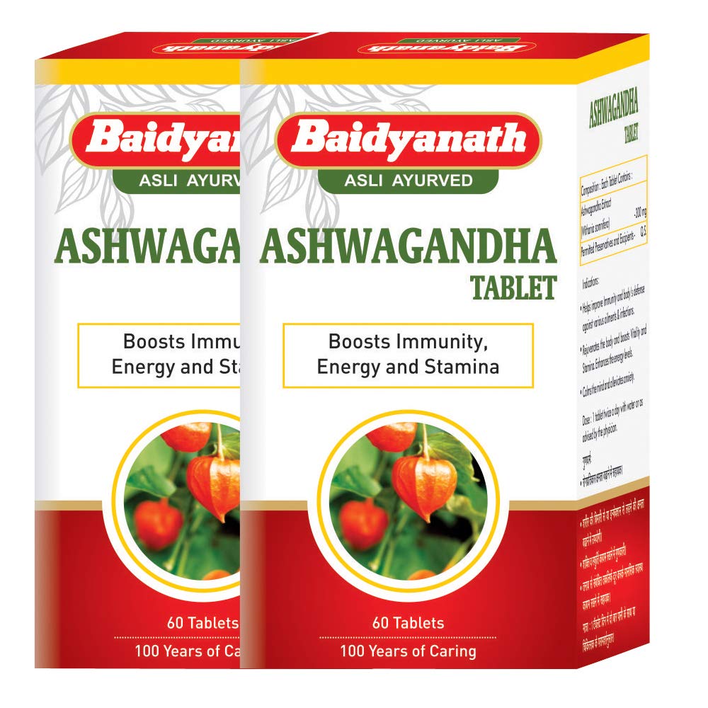 Baidyanath Asli Ayurved Ashwagandha 60 Tablets (Pack Of 3) | Rejuvenates Mind & Body | Improves Strength & Energy | Immunity Booster | Rich in Antioxidants