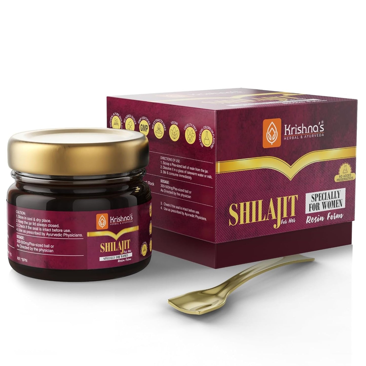 KRISHNA'S HERBAL & AYURVEDA 100% Pure Shilajit Resin for Women's, Boost Performance, Energy, Stamina, Endurance, Strength & Overall Wellbeing - 20 gm (Pack of 1)