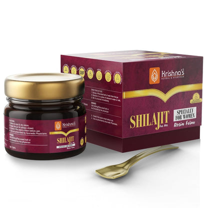 KRISHNA'S HERBAL & AYURVEDA 100% Pure Shilajit Resin for Women's, Boost Performance, Energy, Stamina, Endurance, Strength & Overall Wellbeing - 20 gm (Pack of 1)
