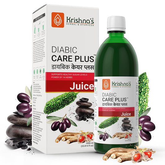 Krishna's Diabic Care Plus Juice with 14 Herbs – Natural Support for Blood Sugar Levels | Herbal Formula for Energy & Wellness - 1000 ml