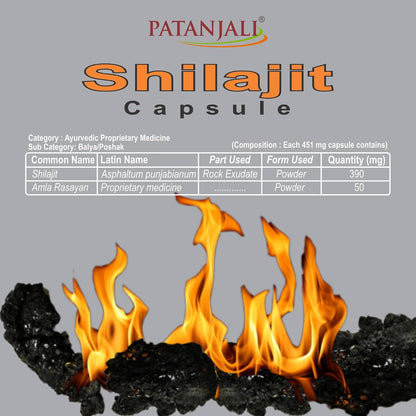 Patanjali Ayurvedic Supplement Shilajit Capsule, 1 count