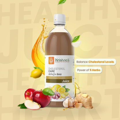 KRISHNA's HERBAL & AYURVEDA Cholesterol Care Juice - 500 Ml | Contains Honey With Apple Cider Ginger Garlic, Sugar Free, Health Drink