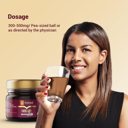 KRISHNA'S HERBAL & AYURVEDA 100% Pure Shilajit Resin for Women's, Boost Performance, Energy, Stamina, Endurance, Strength & Overall Wellbeing - 20 gm (Pack of 1)