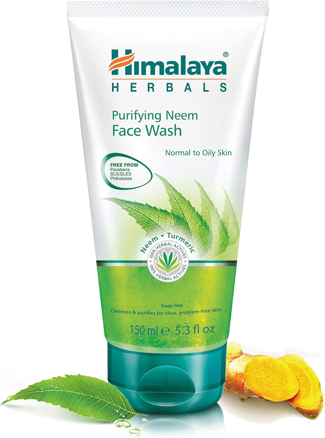 Himalaya Herbals Purifying Neem Face Wash Gel | Natural Moisturising Facial Cleanser with Goodness of Neem and Turmeric |Soap-Free Herbal Formulation -150ml