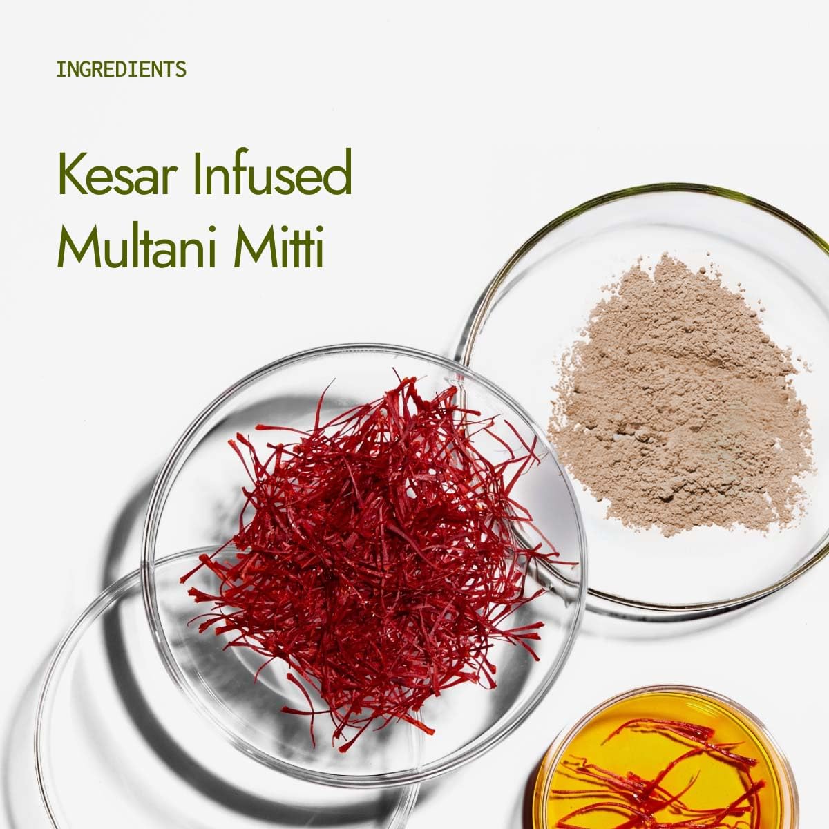 Kapiva Multani Mitti with Kesar for Face | Natural Fuller’s Earth | Face Pack for Glowing Skin| Enhanced with Saffron