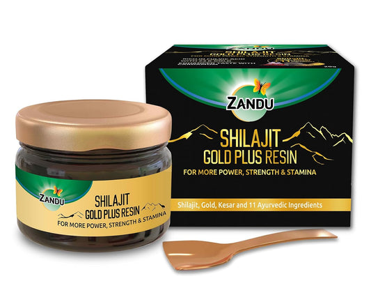 Zandu Shilajit/Shilajeet Gold Plus Resin | Boosts Stamina, Strength & Energy I Promotes muscle growth & recovery | 20g I 100% Pure Himalayan Shilajit with 24K Gold Bhasma