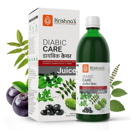 Krishna's Diabic Care Juice - 1000 ml | Blend of 11 herbs Methi, Amla, Karela, Jamun, Kutki, Guduchi & 5 other herbs to manage sugar levels | Made in India, Clinically Proven