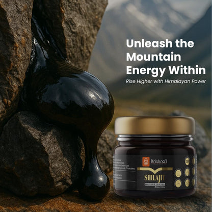 KRISHNA'S HERBAL & AYURVEDA Pure Shilajit-20G,100% Pure Himalayan Shilajit, Helps To Boost Performance, Power, Stamina, Endurance, Strength & Overall Wellbeing, Surya Tapi Process - Resin