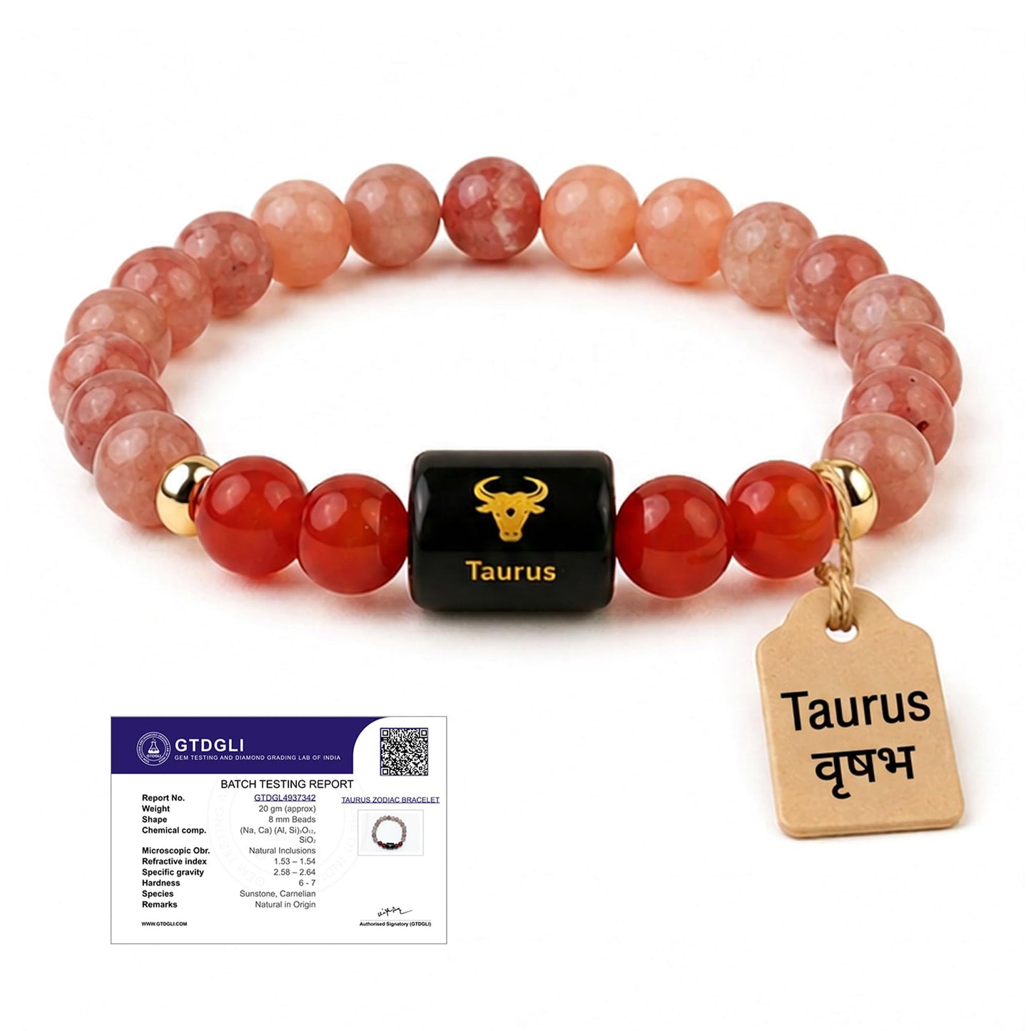 Astrotalk Zodiac Crystal Bracelet (Rashi) | Balances Energy & Enhances Positivity | Certified Healing Crystals with Certificate | Astrology Bracelet for Man & Woman | Gift for Man & Woman