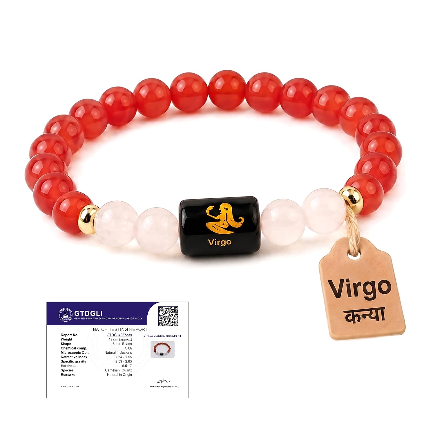 Astrotalk Zodiac Crystal Bracelet (Rashi) | Balances Energy & Enhances Positivity | Certified Healing Crystals with Certificate | Astrology Bracelet for Man & Woman | Gift for Man & Woman