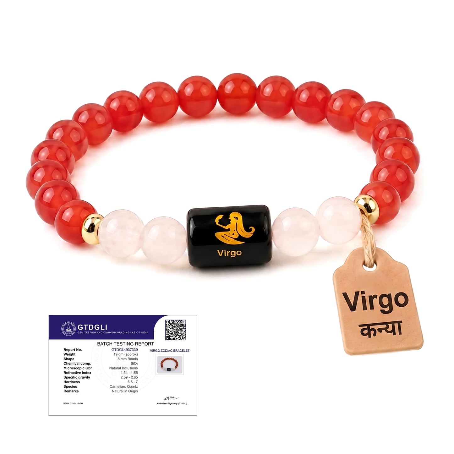 Astrotalk Zodiac Crystal Bracelet (Rashi) | Balances Energy & Enhances Positivity | Certified Healing Crystals with Certificate | Astrology Bracelet for Man & Woman | Gift for Man & Woman