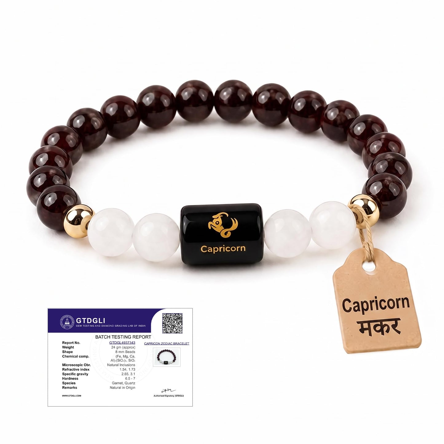 Astrotalk Zodiac Crystal Bracelet (Rashi) | Balances Energy & Enhances Positivity | Certified Healing Crystals with Certificate | Astrology Bracelet for Man & Woman | Gift for Man & Woman