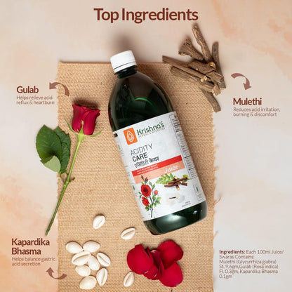 KRISHNA'S HERBAL & AYURVEDA Acidity Care Juice -1000 Ml(Pack Of 1) Provides Relief From Acidity & Bloating