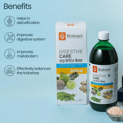 KRISHNA'S HERBAL & AYURVEDA Digestive Care Juice - 1000 ml | Goodness Of Amla, Ginger, Chitrak, Anaardana, Baheda For To Help In Digestion And Metabolism, Pack of 1