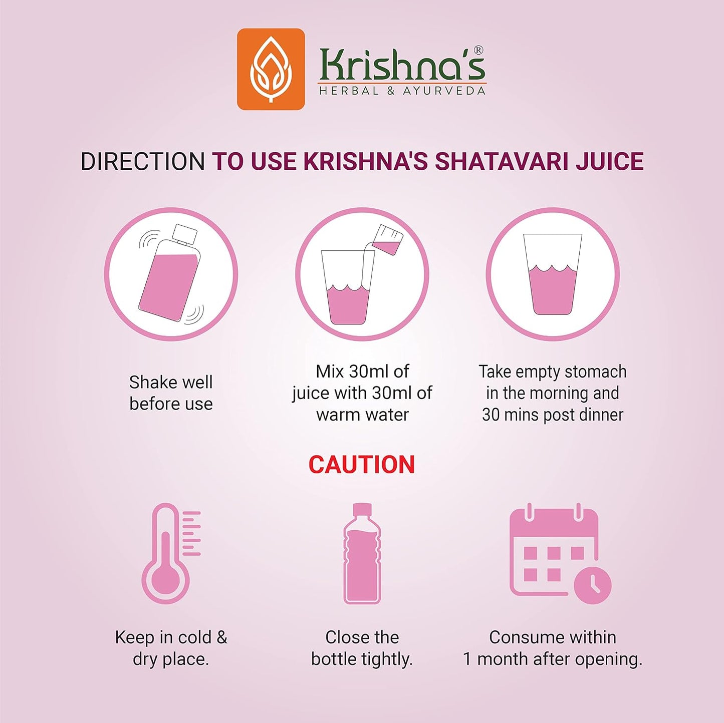 Krishna's Shatavari Juice 500 ml | Helps in Strength and Lactation in women | Rejuvenative for Vata and Pitta