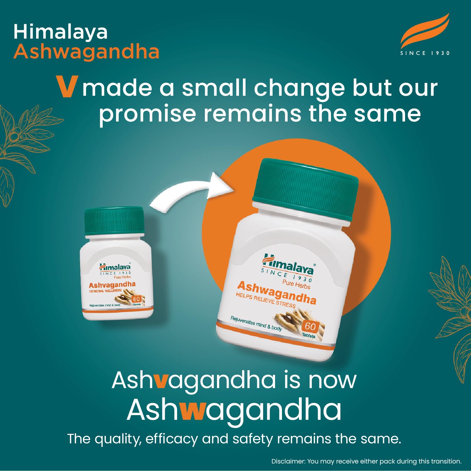 Himalaya Ashvagandha - General Wellness Tablets | Stress Relief | Rejuvenates Mind & Body |60 Tablets