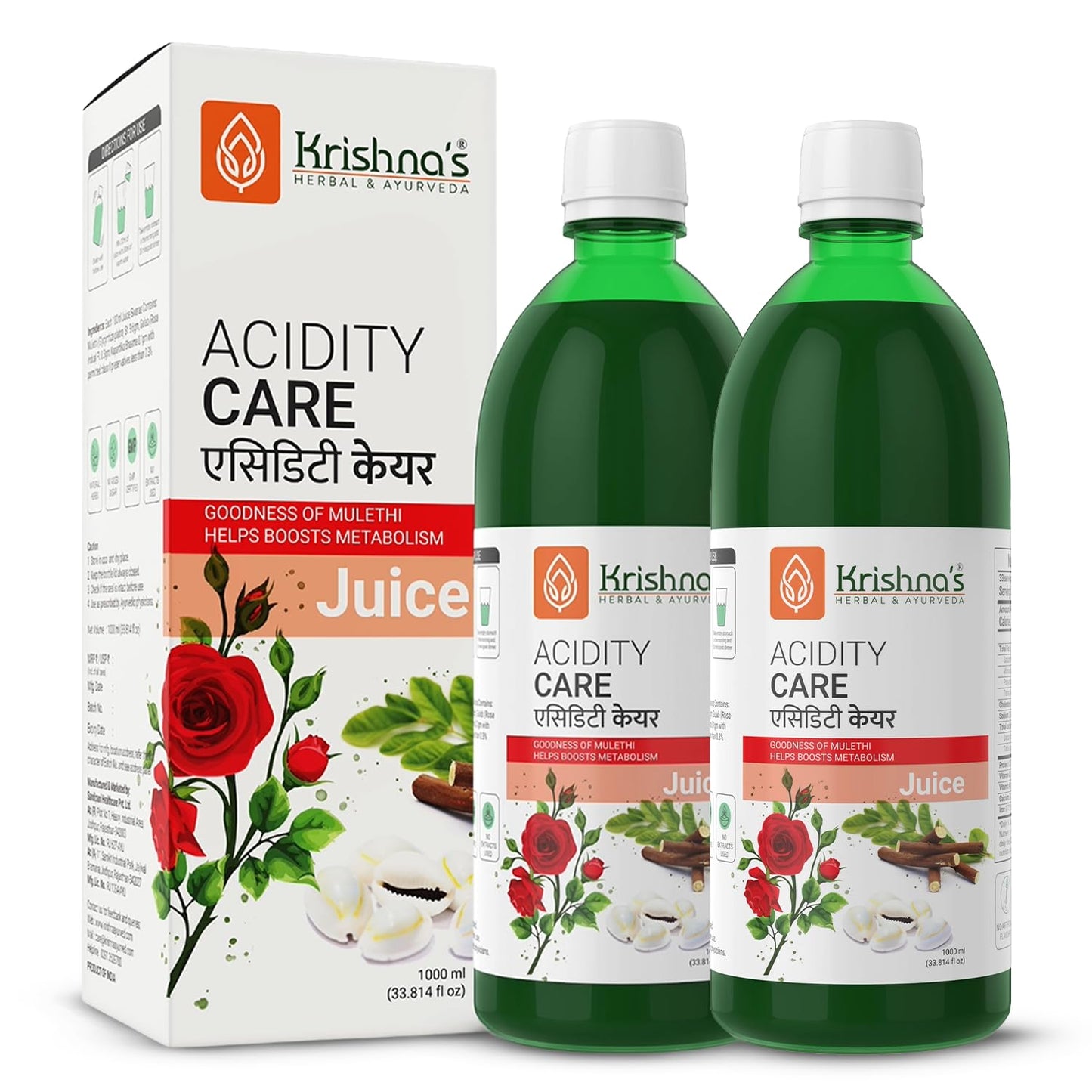 KRISHNA'S HERBAL & AYURVEDA Acidity Care Juice -1000 Ml(Pack Of 1) Provides Relief From Acidity & Bloating