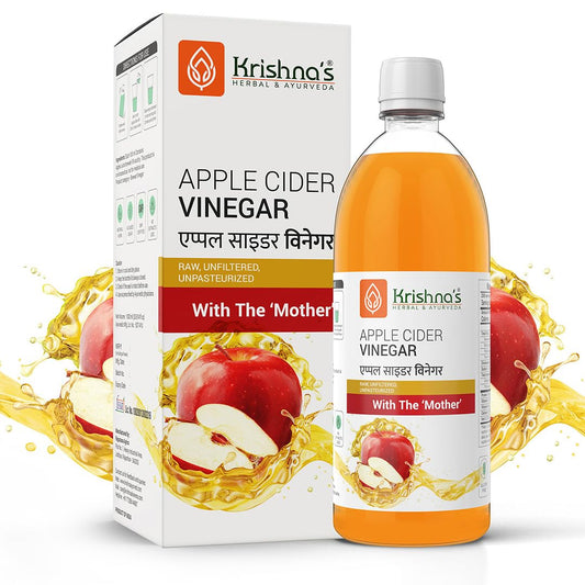 Krishna's Apple Cider Vinegar With Raw Unfiltered ACV With Mother, Unpasteurized for Active Lifestyle - 1000 ml (Pack of 1)