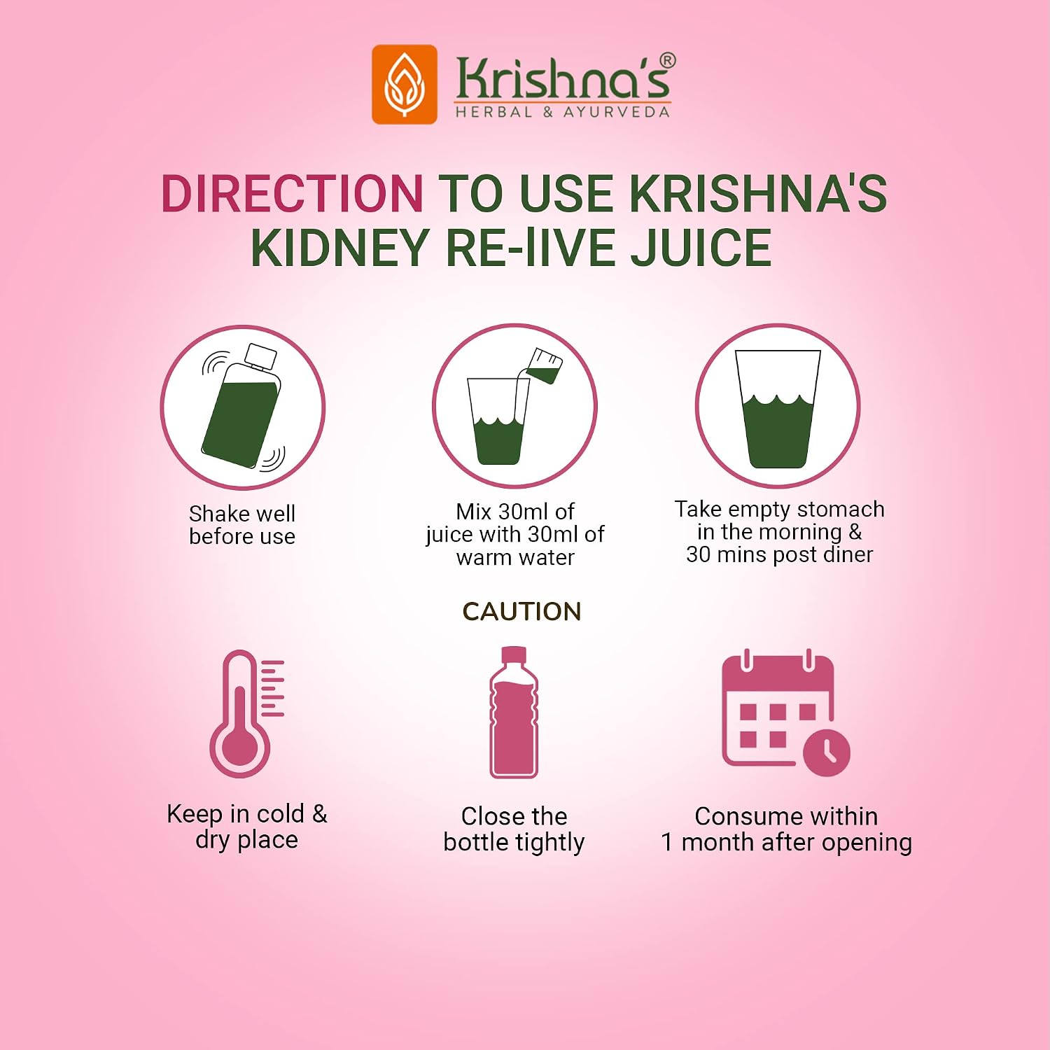 KRISHNA'S HERBAL & AYURVEDA Kidney Re-Live Juice-1000 Ml|For Healthy Kidneys|Enriched With 23 Herbs Like Pashanbhed,Kaunch Beej,Arjun Chaal|Natural Blood Purifier|With Vitamin C|Sugar Free Juice