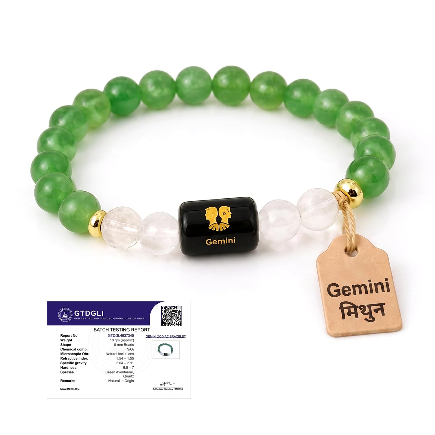 Astrotalk Zodiac Crystal Bracelet (Rashi) | Balances Energy & Enhances Positivity | Certified Healing Crystals with Certificate | Astrology Bracelet for Man & Woman | Gift for Man & Woman