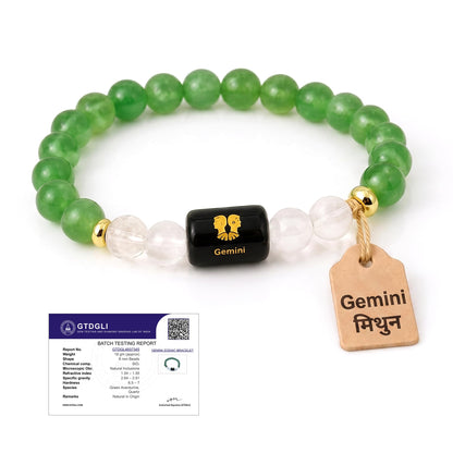 Astrotalk Zodiac Crystal Bracelet (Rashi) | Balances Energy & Enhances Positivity | Certified Healing Crystals with Certificate | Astrology Bracelet for Man & Woman | Gift for Man & Woman