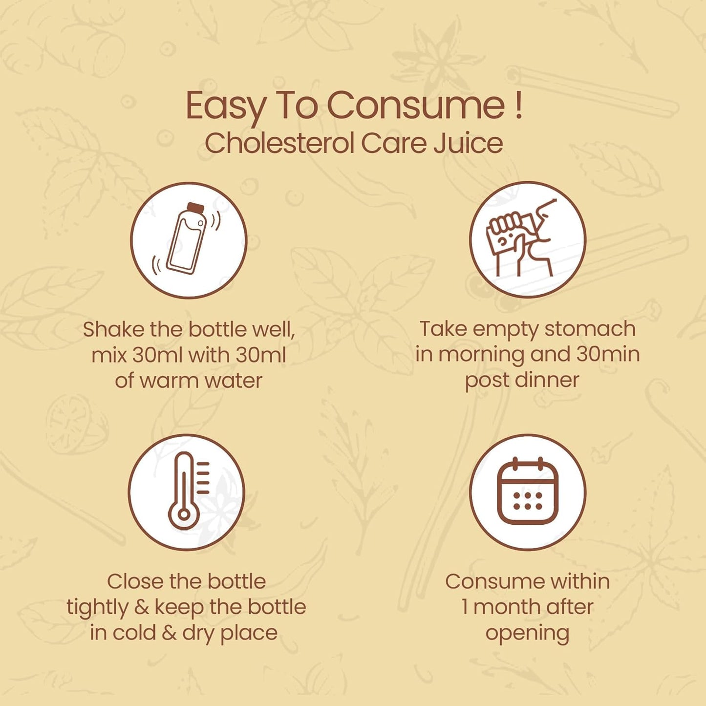 KRISHNA's HERBAL & AYURVEDA Cholesterol Care Juice - 500 Ml | Contains Honey With Apple Cider Ginger Garlic, Sugar Free, Health Drink