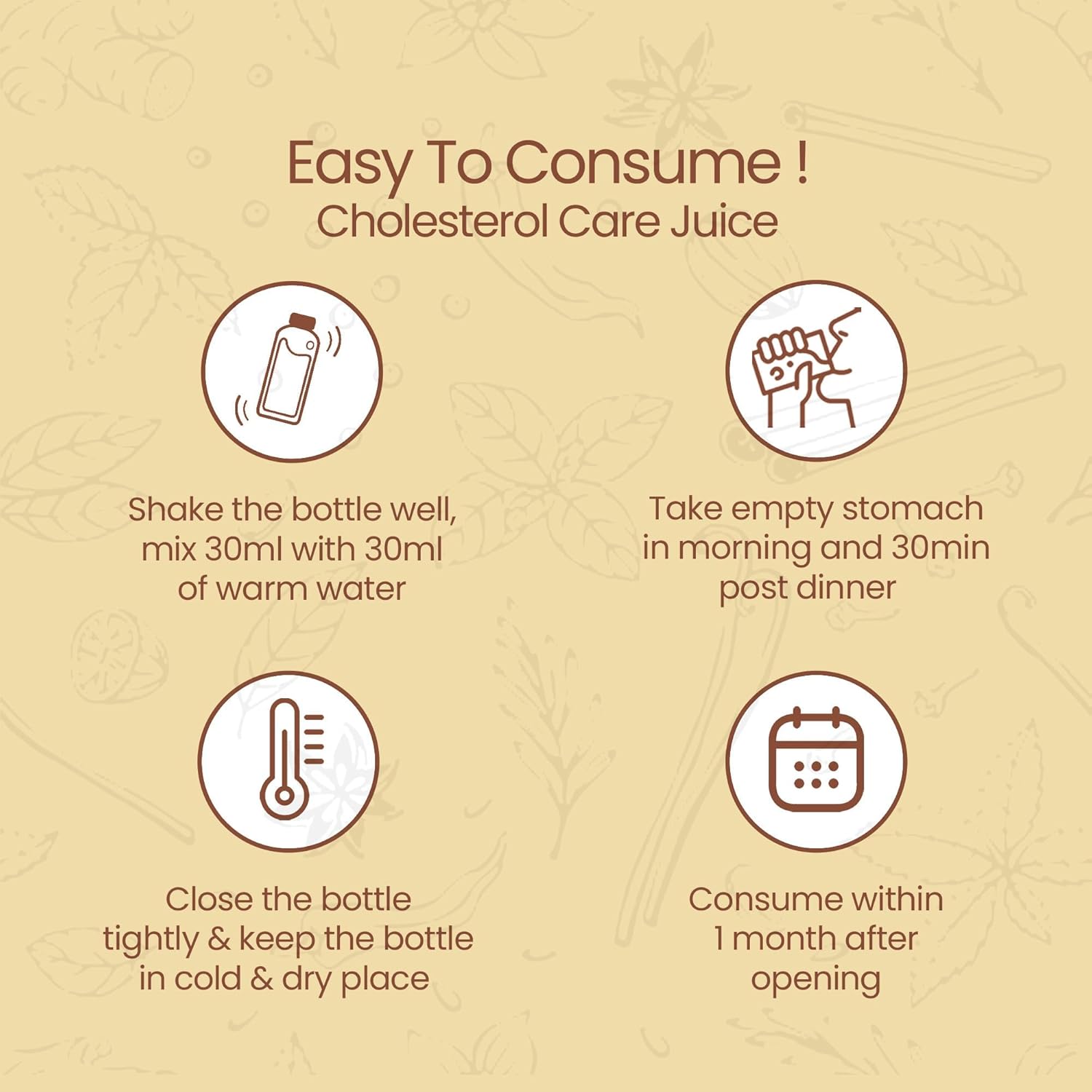 KRISHNA's HERBAL & AYURVEDA Cholesterol Care Juice - 500 Ml | Contains Honey With Apple Cider Ginger Garlic, Sugar Free, Health Drink
