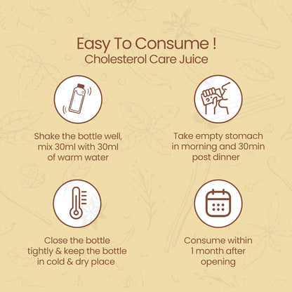 KRISHNA's HERBAL & AYURVEDA Cholesterol Care Juice - 500 Ml | Contains Honey With Apple Cider Ginger Garlic, Sugar Free, Health Drink