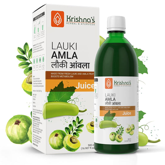 Krishna's Lauki Amla Juice - 500 ml | Fresh Lauki and Cold Pressed Amla Juice | Strengthens Digestive System| Helpful in sugar levels