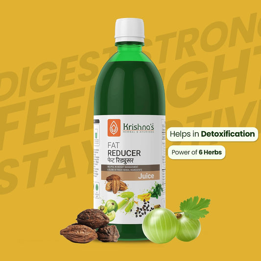KRISHNA'S HERBAL & AYURVEDA Fat Reducer Juice - 1000 ml | (Pack of 1) | 12 Powerful herbs for Weight Management | Amla, Harad, Daru Haridra, Sunn Hemp | Aids Metabolism and Digestion