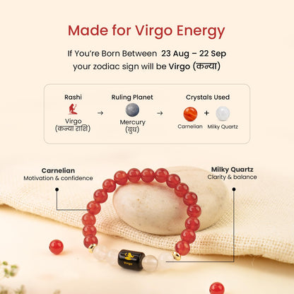 Astrotalk Zodiac Crystal Bracelet (Rashi) | Balances Energy & Enhances Positivity | Certified Healing Crystals with Certificate | Astrology Bracelet for Man & Woman | Gift for Man & Woman