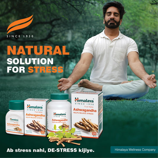 Himalaya Ashvagandha - General Wellness Tablets | Stress Relief | Rejuvenates Mind & Body |60 Tablets